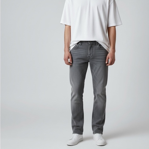 Old Navy Straight Leg Jeans 34x38 Gray Built-In Tough Classic Fit Denim Pants - Picture 1 of 7